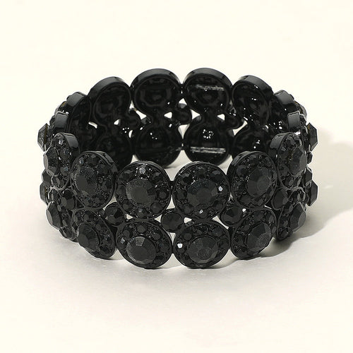 Black beaded bracelet on a white background