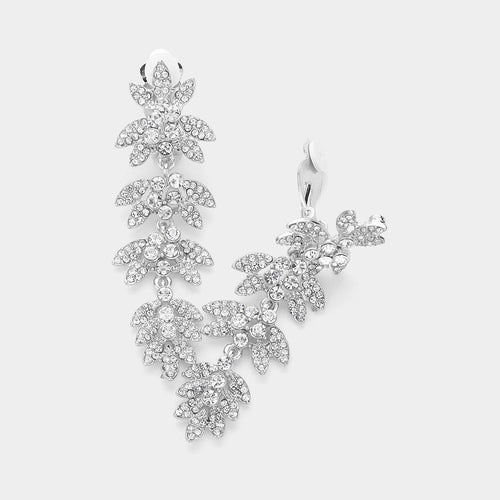 FERRA  Vine Pave Crystal Chandelier  Clip-On Earrings - 2 colours