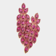 EVA Crystal Leaf Cluster Marquis Earrings- 17 Colours