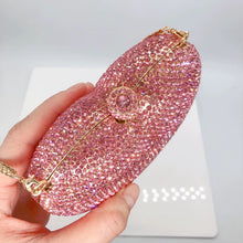 HEART SHAPED BOX Rhinestone Crystal Heart Clutch