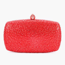 Red crystal clutch bag on a white background