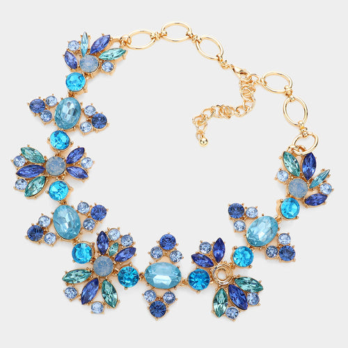 LESLIE Leafy Crystal Necklace Set