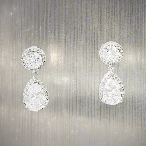 LIORA Radiant Cubic Zirconia Tear Drop Earrings