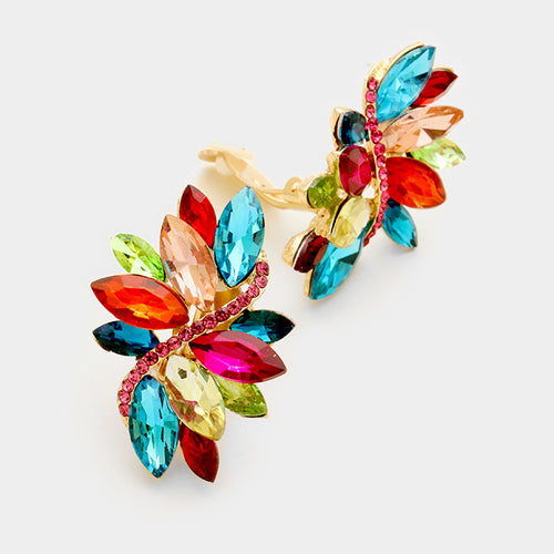 MILLA Swirl Cluster Statement Clip-on Earrings - (8 colours)