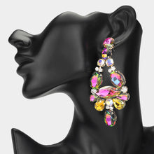AURORA FIRE Gold Multi Crystal Statement Earrings