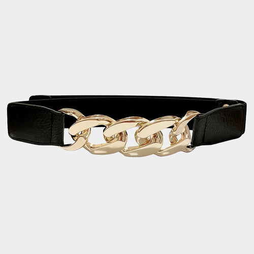 LINKS Gold Metal Chain Elastic Stretch Belt