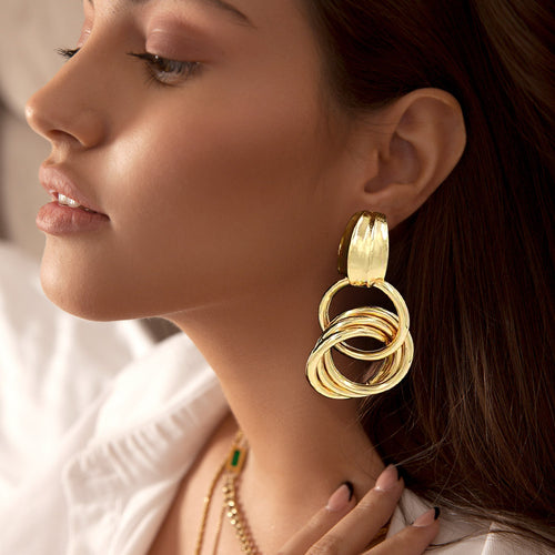 ARTA Bold Gold Statement Earrings