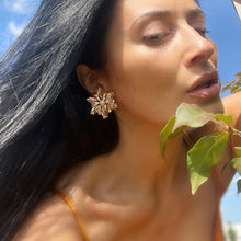 HENNA Floral Crystal Clip-On Earrings