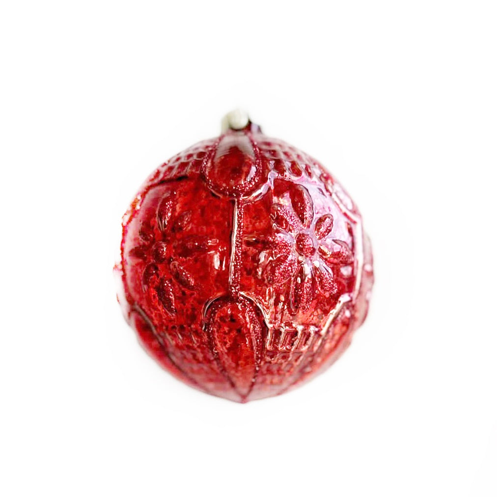 PATTERNED RED CHRISTMAS BALL Ornaments