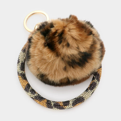 BLING Fur Pompoms Keychains - 7 Colours