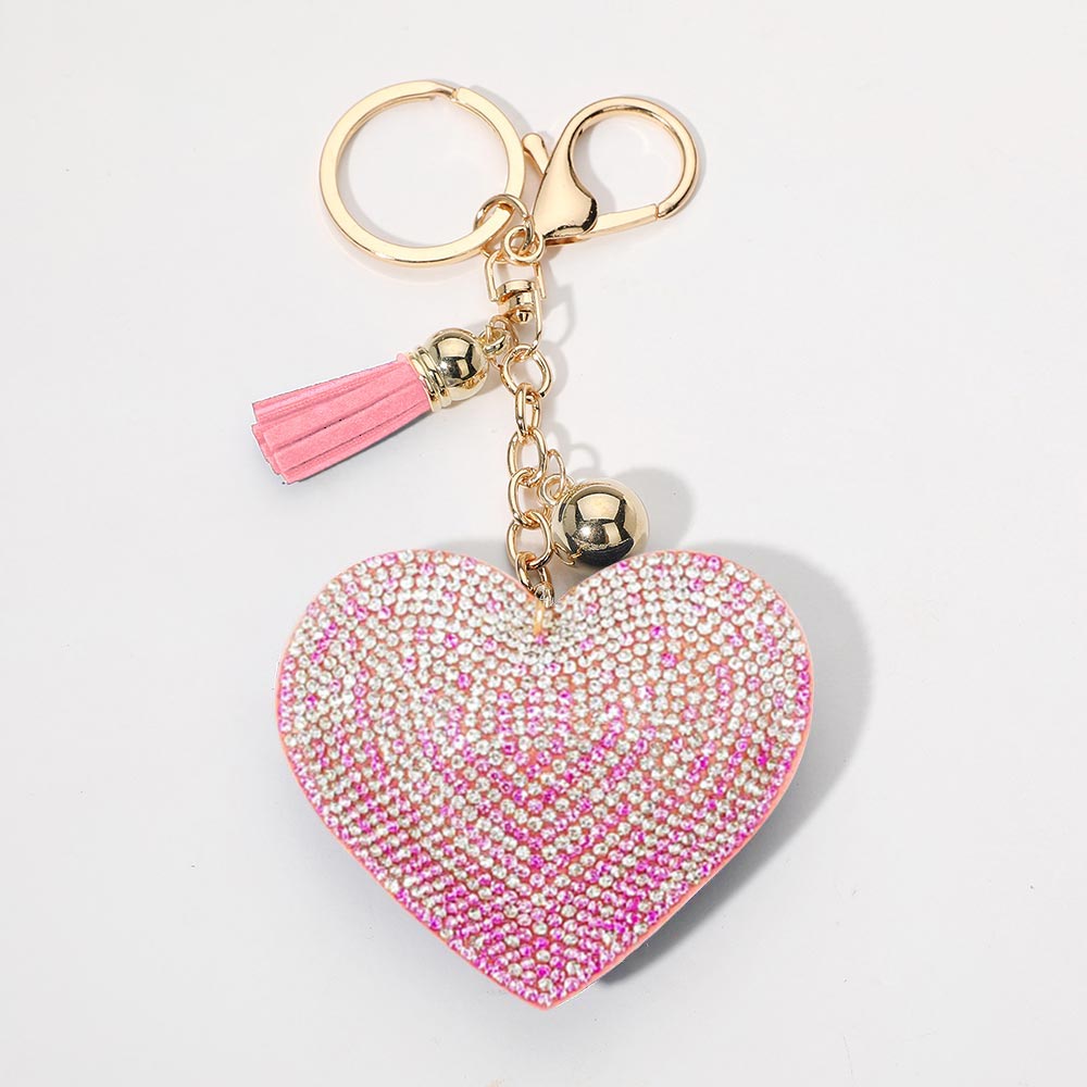 BLING HEART Tassel Keychain