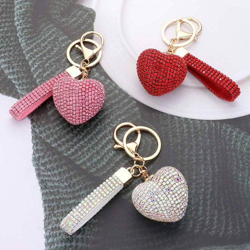 ALL AROUND BLING HEART Keychain - 3 Colours