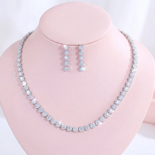 Designer jewellery accessories necklace set earrings cubic zirconia crystal evening weddings bridal 