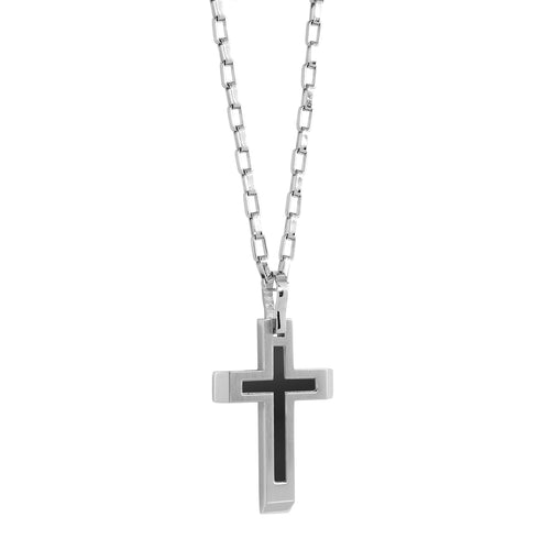 Black Cross Stainless Steel Necklace