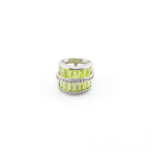 Silver Ring with Jonquil Crystal Stones 
