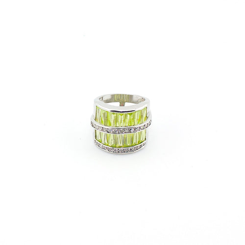 Silver Ring with Jonquil Crystal Stones 