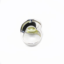 DIONE Chartreuse Faceted Crystal Dome Statement Ring