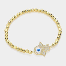 PROTECTION Stainless Steel Beaded Evil Eye Bracelet - Gold or Silver
