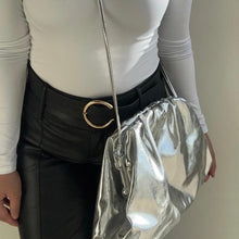 METALLIC Pouch Bag with Shoulder Strap - Gold or Silver