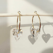 AMORE Swarovski Crystal Heart Hoops