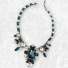 EMPRESS Navy Blue Swarovski Crystal Statement Necklace