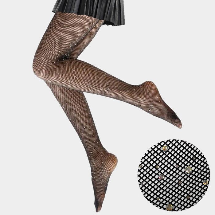 Crystal Embellished Fishnet Pantyhose Tights - Black – ARTEMIS THE BOUTIQUE