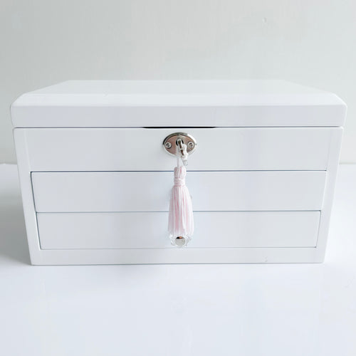 White Two-Drawer Jewellery Box