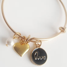 LOVE POP Bangle Style Love Charm Gold Children's Bracelet