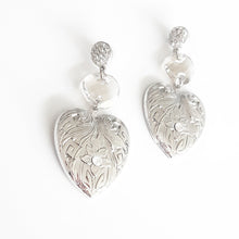 EVIE Heart Textured Silver Earrings