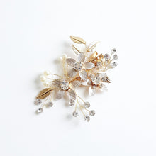 LALI Crystal Gold Floral Bridal Hair Clip