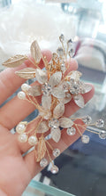 LALI Crystal Gold Floral Bridal Hair Clip