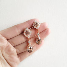 ELLE Rose Gold Blush Swarovski Crystal Earrings