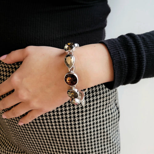 NALLA Earth Tones Modern Swarovski Crystal Bracelet