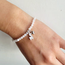 LITTLE ONE MOM White Gemstone Bracelet