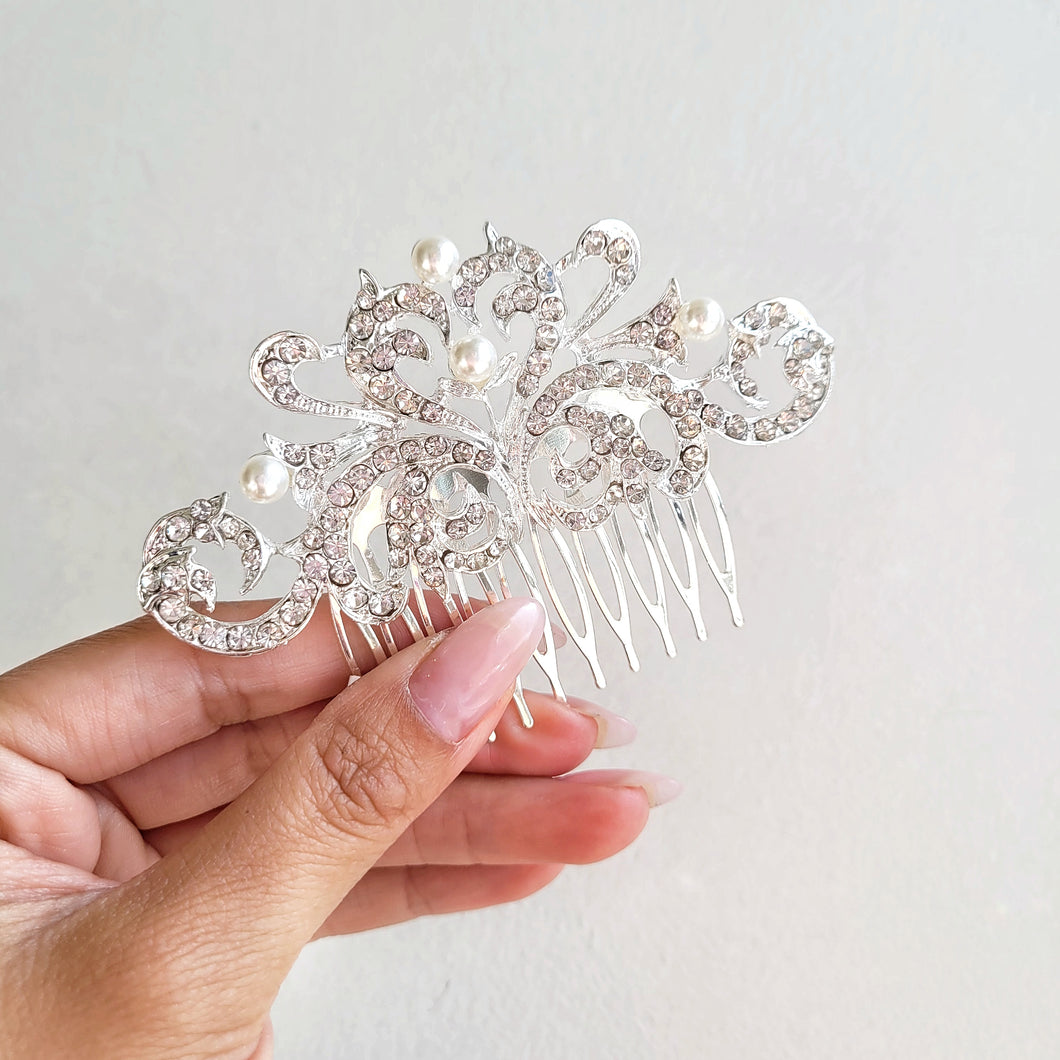 SWEDEN Crystal Pearl Hair Comb