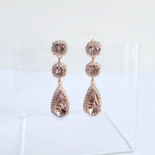 Blush Rosegold Teardrop Swarovski Crystal Earrings