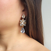 ELLEN Peach Crystal Rosegold Earrings