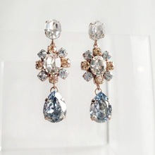 ELLEN Peach Crystal Rosegold Earrings