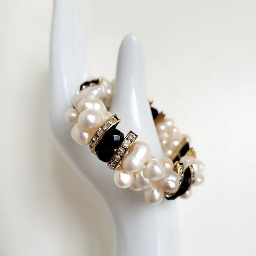 CLAIRE Freshwater Pearl Black Bracelet