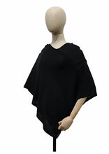 TRIANGLE Solid Ribbed Knit Jersey Poncho