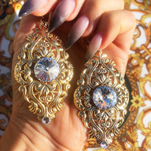DONATELLA Gold Filigree Swarovski Earrings
