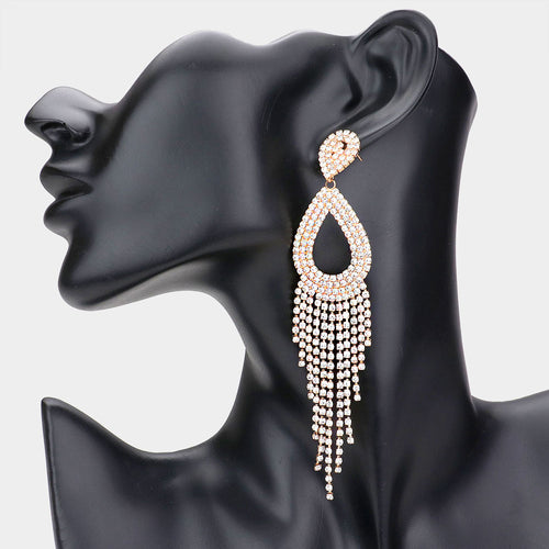 MIMI Statement Crystal Fringe Earrings