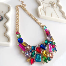 DALIA Multi Colour Crystal Bib Necklace