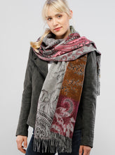 SKETCHED PAISLEY Oversized Woven Cashmink® Wrap Scarf