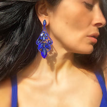 GIORDANA Royal Blue Marquis Crystal Statement Earrings