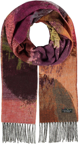 Magenta Painted Design Scarf (Sustainable Fabric)