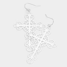 CATHEDRAL Laser Cut Cross Earrings 2 Colours