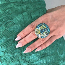 VANITY Peacock Colours Swarovski Crystal Ring