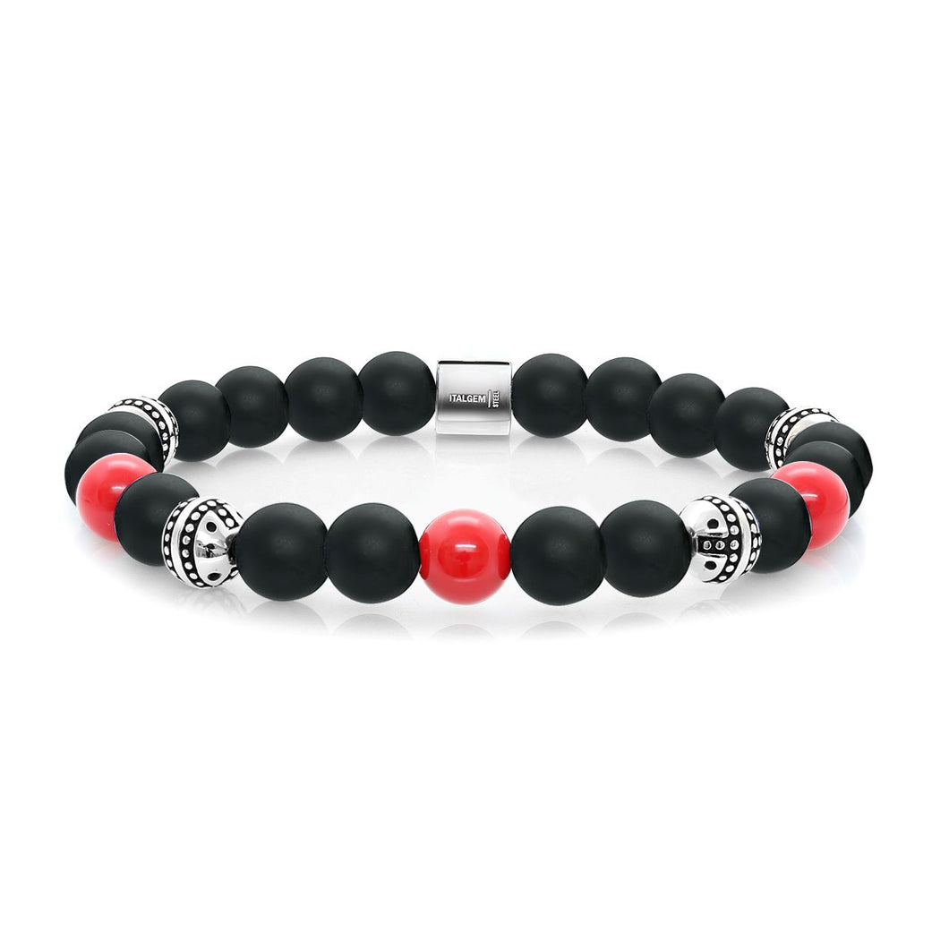 Black Onyx Red Essential Beaded Bracelet