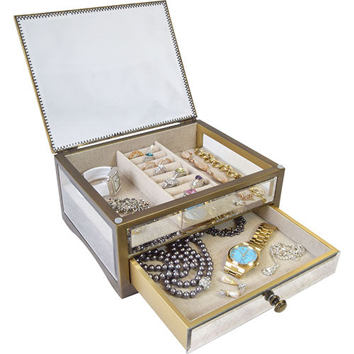Glass Jewellery Box With Drawer